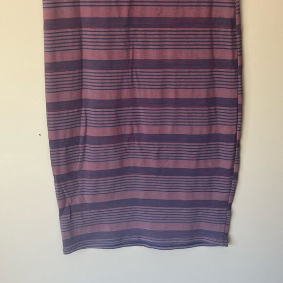 LuLaRoe Purple & Blue 1/4 Sleeve Striped Fitted Dress Size XXS - Picture 10 of 11